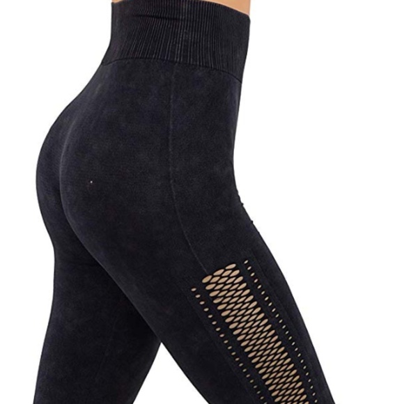 Faded black workout leggings full length - Picture 2 of 2